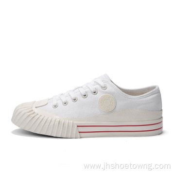 Men Casual White low top canvas shoes